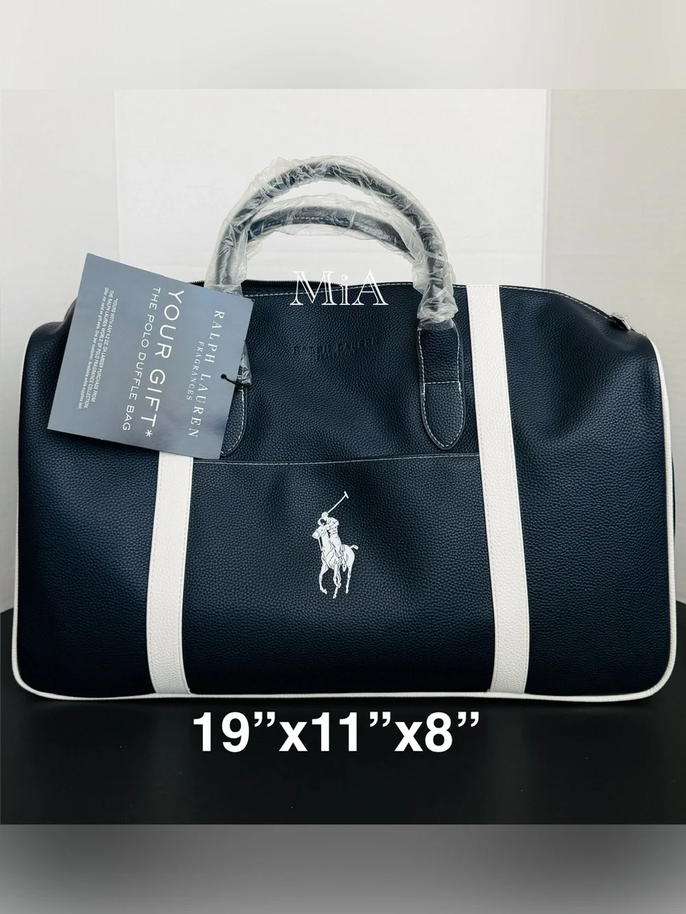 Ralph Lauren Polo Travel / Weekend /Gym Bag With Side Pocket + Strap (Dark Navy)